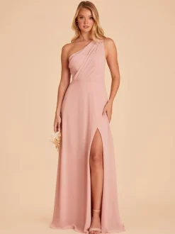 Robe de demoiselle d'honneur en mousseline de soie A-ligne-parole longueur robes formelles personnalisation gratuite