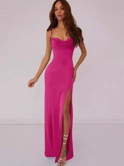 Robe de demoiselle d'honneur robe de bal longueur au sol à lacets en polyester robe de soirée de mariage