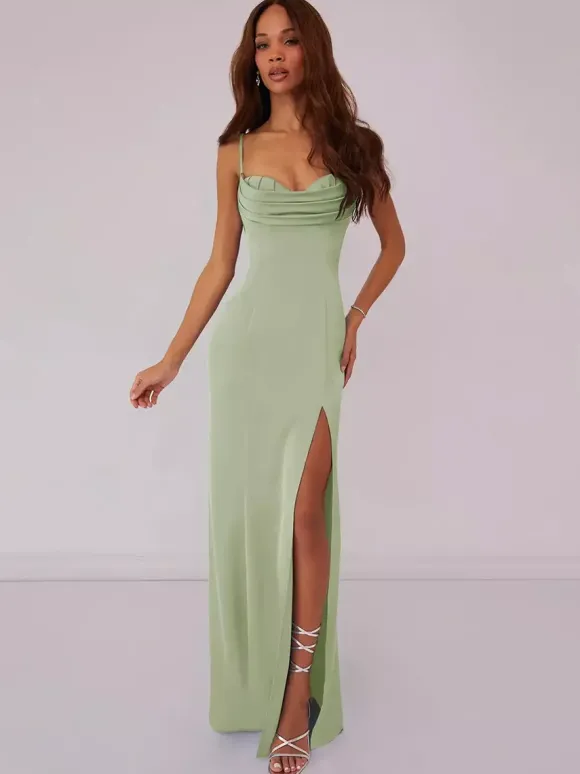 Robe de demoiselle d'honneur robe de bal longueur au sol à lacets en polyester robe de soirée de mariage