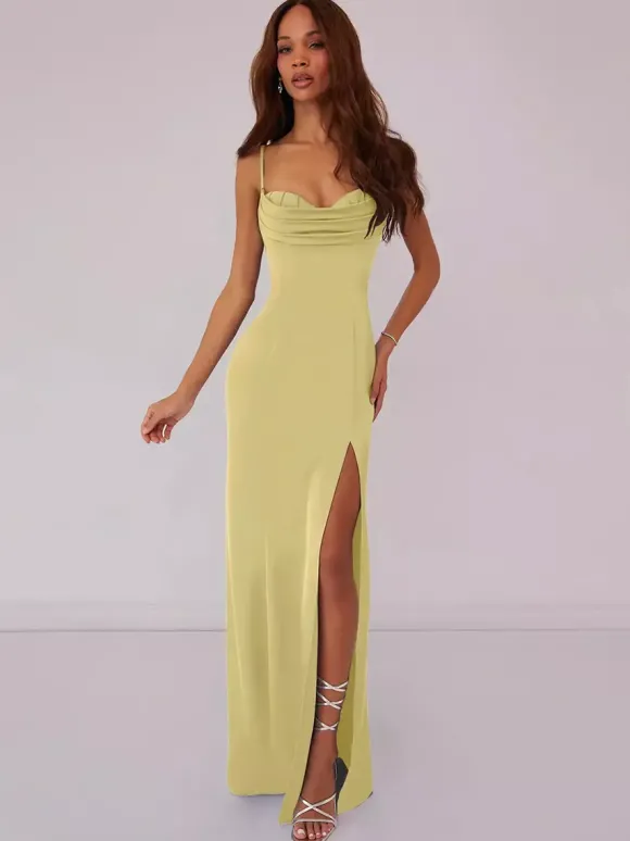 Robe de demoiselle d'honneur robe de bal longueur au sol à lacets en polyester robe de soirée de mariage