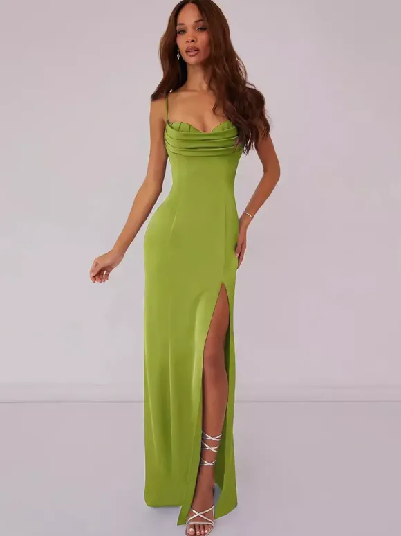 Robe de demoiselle d'honneur robe de bal longueur au sol à lacets en polyester robe de soirée de mariage
