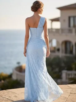 Robe de demoiselle d'honneur robe de bal robe de soirée longue en dentelle robe d'invitée de mariage