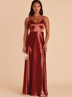 Robe de demoiselle d'honneur trapèze longueur au sol dos nu en tissu satiné robe de soirée de mariage