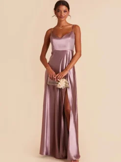 Robe de demoiselle d'honneur trapèze longueur au sol dos nu en tissu satiné robe de soirée de mariage