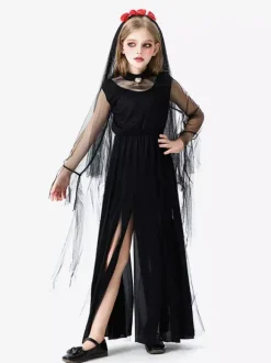 Robe de mariée gothique fantôme d'Halloween pour filles costume de sorcière vampire