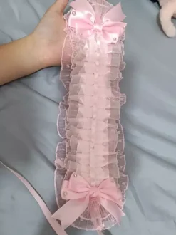 Robe de mariée Lolita Accessoires N艙uds roses Volants Couvre-chef Bandeau en dentelle Coiffe