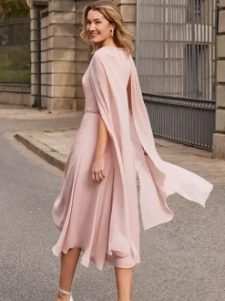 Robe de mariée pour mère col bijou sans manches ceinture courte robes d'invitées pour mariage