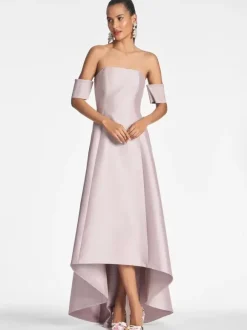 Robe de mariée pour mère de la mariée décolleté manches courtes ligne A plissée longueur au sol robes d'invitées pour mariage