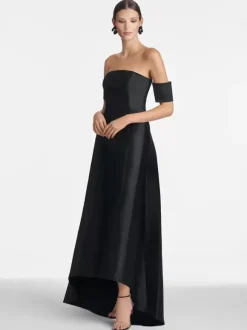 Robe de mariée pour mère de la mariée décolleté manches courtes ligne A plissée longueur au sol robes d'invitées pour mariage