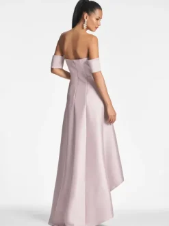 Robe de mariée pour mère de la mariée décolleté manches courtes ligne A plissée longueur au sol robes d'invitées pour mariage