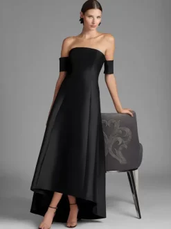 Robe de mariée pour mère de la mariée décolleté manches courtes ligne A plissée longueur au sol robes d'invitées pour mariage