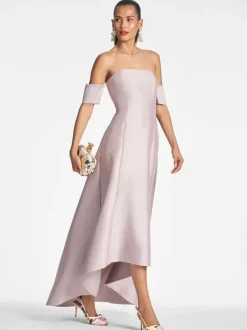 Robe de mariée pour mère de la mariée décolleté manches courtes ligne A plissée longueur au sol robes d'invitées pour mariage