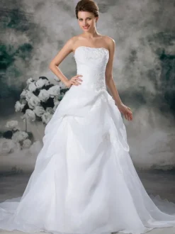 Robe de mariée princesse bustier à traîne robe de mariage
