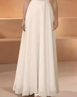 Robe de mariée simple en dentelle à col en V et manches courtes en dentelle Robe de mariée trapèze