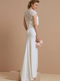 Robe de mariée simple en dentelle sirène Robe de mariée en deux pièces