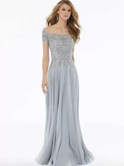 Robe de mère col bateau manches courtes a-ligne dentelle longueur au sol robes d'invité de mariage
