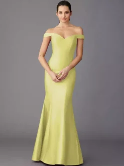 Robe de mère à col en c艙ur sans manches ligne a longueur au sol robes d'invitées pour mariage