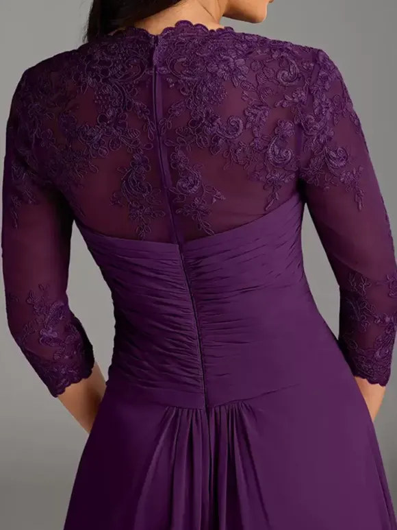Robe de mère de la mariée élégante en dentelle à décolleté en c艙ur longue robe de soirée pour mariage