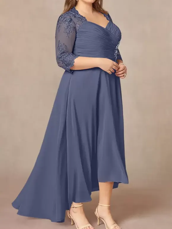 Robe de mère de la mariée élégante en dentelle à décolleté en c艙ur longue robe de soirée pour mariage