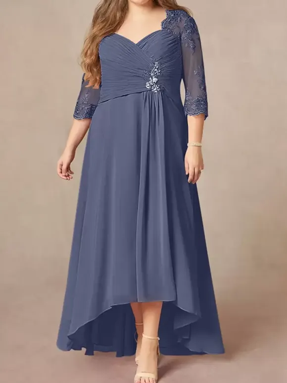 Robe de mère de la mariée élégante en dentelle à décolleté en c艙ur longue robe de soirée pour mariage