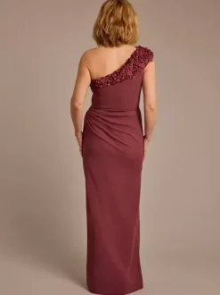 Robe de mère de mariée asymétrique épaule dénudée sans manches robe de bal à volants robes d'invitées pour mariage