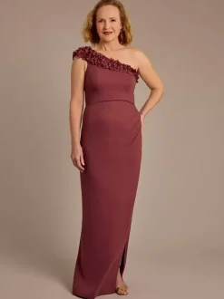 Robe de mère de mariée asymétrique épaule dénudée sans manches robe de bal à volants robes d'invitées pour mariage