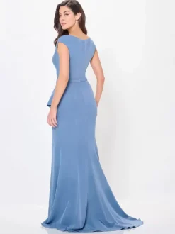 Robe de mère de mariée conçue décolleté sans manches sirène robes d'invitées de mariage perlées