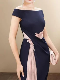 Robe de mère de mariée deux pièces robe et boléro col bateau au genou robe d'invitée de mariage robe cocktail mariage
