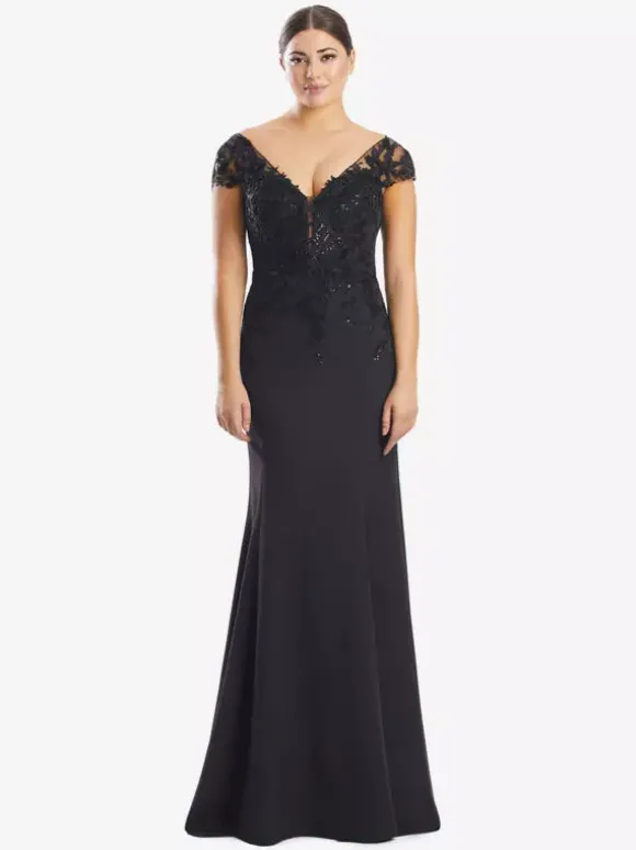 Robe de mère de mariée robe de cocktail mariage col V manche courte zip sur dos