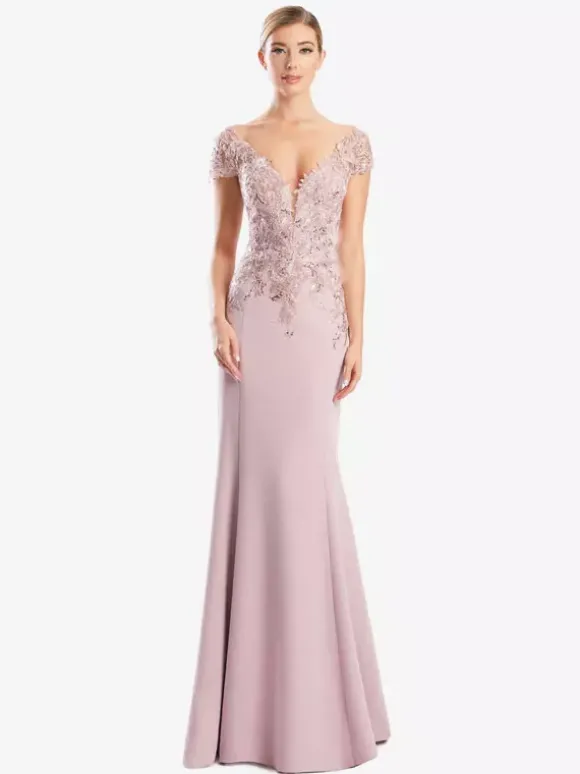 Robe de mère de mariée robe de cocktail mariage col V manche courte zip sur dos