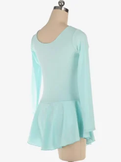 Robe de patinage Aqua Polyester Bodycon manches longues Costumes de danse