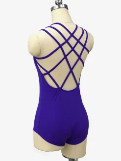 Robe De Patinage Costumes De Danse Polyester Bleu