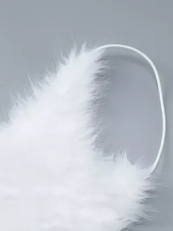 Robe de soirée blanche en polyester sans manches à bretelles et col montant