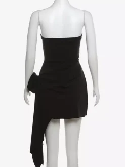 Robe de soirée blanche sans manches robe semi-formelle sans bretelles