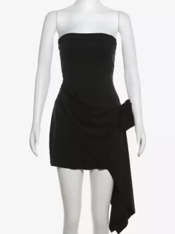 Robe de soirée blanche sans manches robe semi-formelle sans bretelles