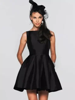 Robe de soirée cocktail mariage petite robe noir dos nu