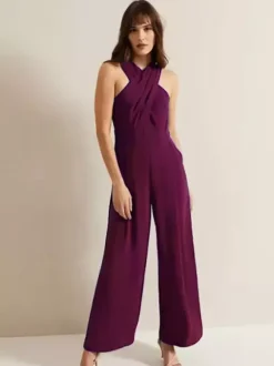 Robe de soirée combinaison décolleté conçu longueur cheville sans manches fermeture éclair plissée crêpe extensible robes de soirée formelles