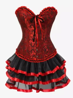 Robe de soirée corset bordeaux sans manches dos nu robe d'été