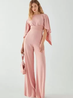 Robe de soirée en crêpe extensible combinaison à col bijou longueur au sol ceinture robes de dîner formelles