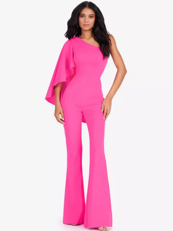 Robe de soirée en crêpe extensible combinaison asymétrique longueur au sol sans manches fermeture éclair robes de soirée formelles
