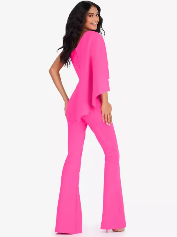 Robe de soirée en crêpe extensible combinaison asymétrique longueur au sol sans manches fermeture éclair robes de soirée formelles