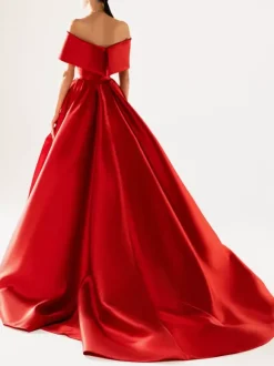 Robe de soirée en satin plissé décolleté en V manches mi-longues fermeture éclair robe de soirée formelle