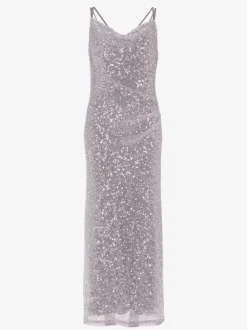 Robe de soirée fourreau col en V pailletée longueur cheville paillettes robes de soirée formelles