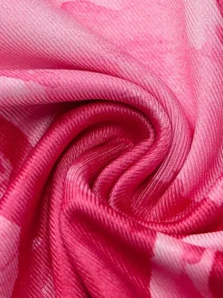 Robe de soirée imprimée rose sans manches dos nu
