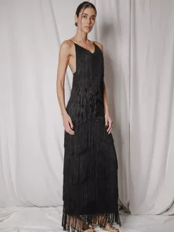 Robe de soirée maxi dorée à col V sans manches épaules dénudées robe d'été sexy et semi-formelle