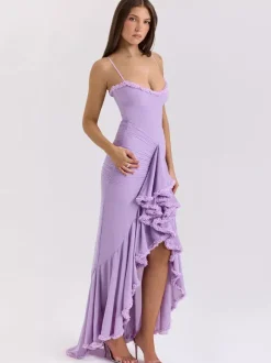 Robe de soirée maxi noire à bretelles sans manches style sexy semi-formel