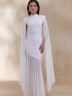 Robe de soirée maxi noire à col rond sans manches chic et semi-formelle