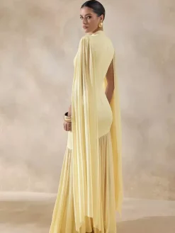 Robe de soirée maxi noire à col rond sans manches chic et semi-formelle