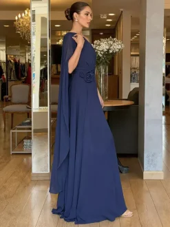 Robe de soirée maxi orange asymétrique sans manches style rétro semi-formel idéale pour l'été.