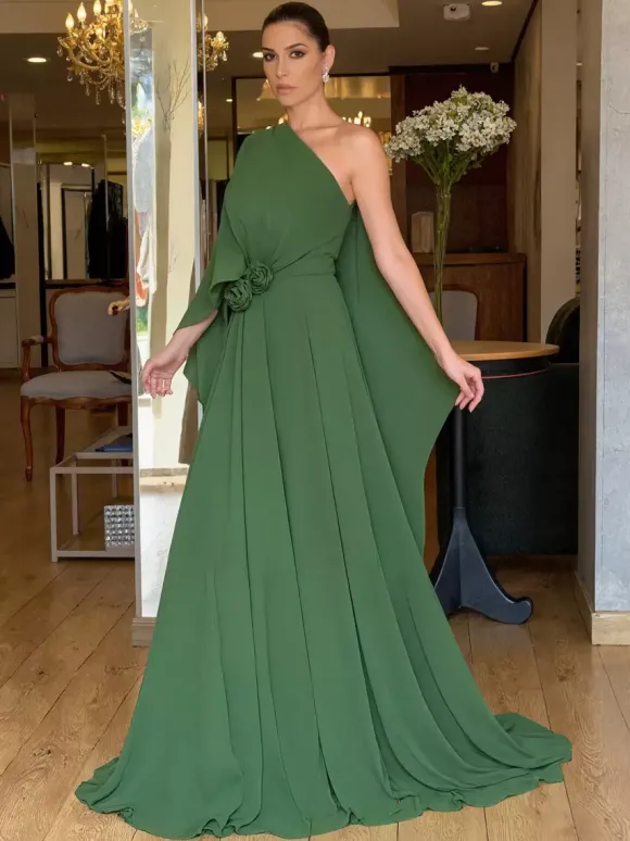 Robe de soirée maxi orange asymétrique sans manches style rétro semi-formel idéale pour l'été.